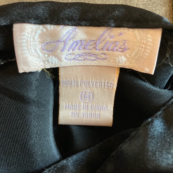 Black Slip Dress Nightgown Flattering Fit - Picture 3 of 4